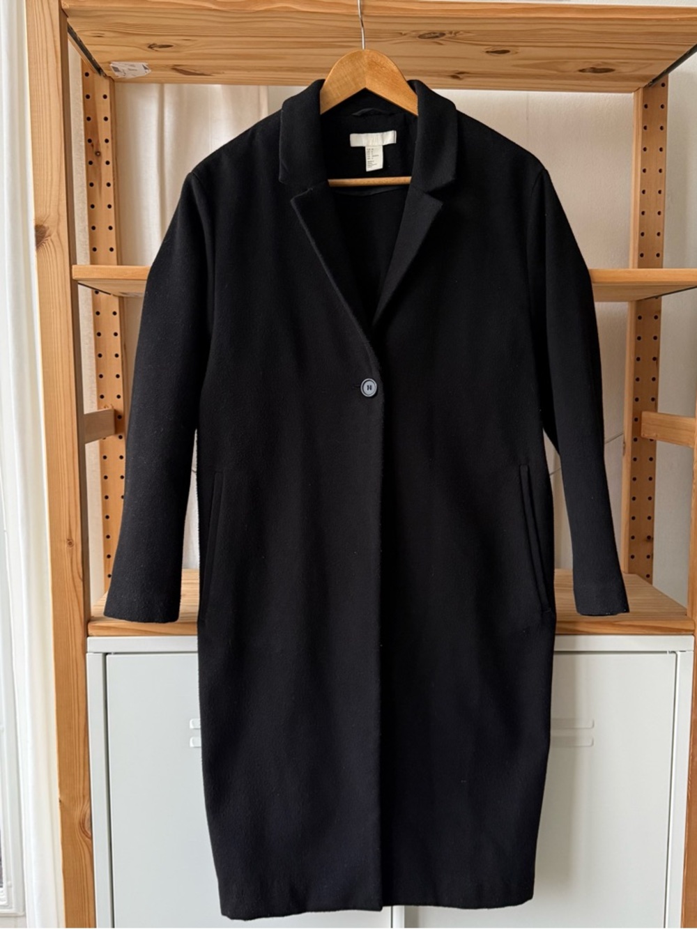 Black Single-Button Trench Coat